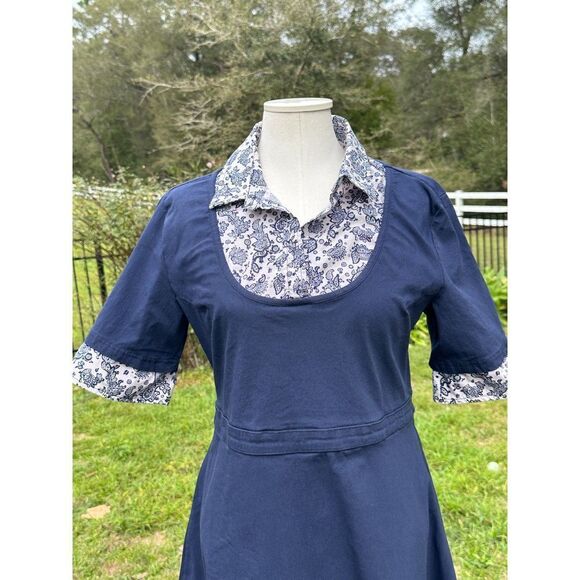 Tatiana & Natouchi Women's Navy/Cream Fit & Flare Paisley Size XL Dress - Picture 9 of 9